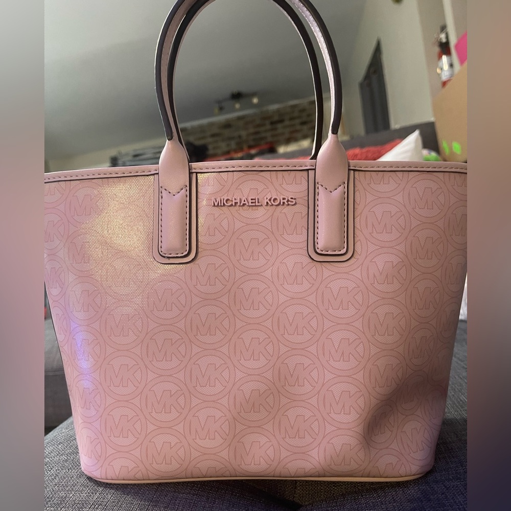 LIKE NEW MICHAEL KORS Jodie Small Logo Jacquard Tote Bag